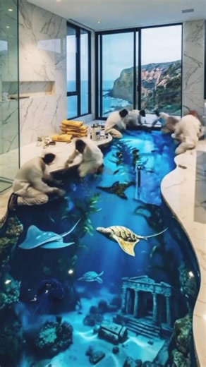 Uniuqe Epoxy Coating | Underwater 3D Luxury Washroom Design | Ocean-Inspired Bathroom Interior 🐠 Step into a breathtaking Underwater 3D Luxury Washroom where... | Instagram