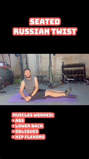 Seated Russian Twist | Build Stronger Abs & Obliques 🔥 #coreworkout #abs