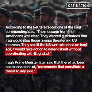 22K views · 161 reactions | OAF News: Exfil - U.S. Withdraws “Non-Emergency Staff” from Iraq Following Growing Hostility with Iran | OAF Nation | Facebook