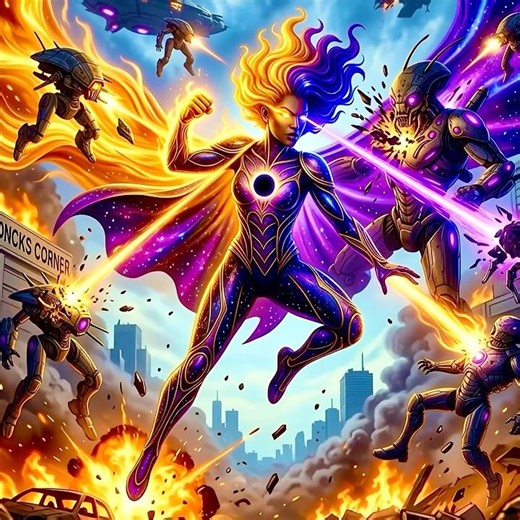 Luminaria Solstice vs Alien Invaders 🔥 | Cosmic Battle Animation (4K AI Cinematic)