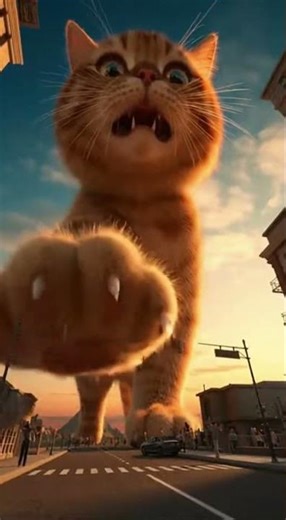 Giant Cat vs Tiny Human City #shorts