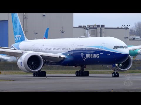 Boeing Company 777X Brake Test And Takeoff From Paine Field