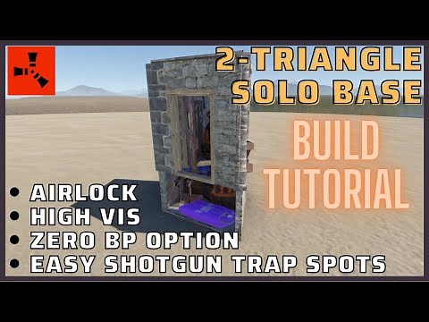 Smallest Solo Base with Airlock and Shopfront - Two Triangles - Piranha/Zircon #Rust Build Tutorial