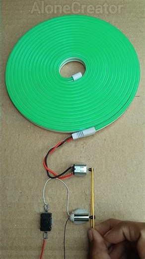 How the World's Smallest Motor Powers a Neon Light Strip #DIYProject #NeonLight #DCMotor