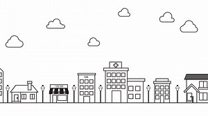 Download walking city landscape animation run outline sketch looping animation for free