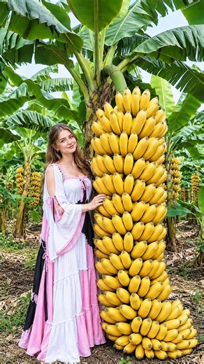 ‎Beautiful nature with rural life –harvest fresh fruit 🍒🍌🍑 | Part 52 #fruit​ #shorts​ #yummy