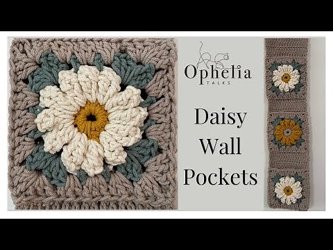 CROCHET WALL HANGING ORGANISER TUTORIAL // Daisy Flower Pocket Organiser