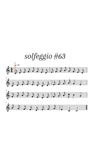 Daily Solfeggio on Instagram: "Solfeggio #63 Tempo: ♩ = 84 BPM Key: C Major Concept: Continuous stepwise motion with subtle directional changes to create a calm but addictive melodic flow. Focus: even eighth-note control, legato connection, and pitch accuracy in mid-range register. Tip: think in long lines, not individual notes—let each 2-bar phrase breathe naturally toward the cadence. #solfeggio #musictheory #eartraining #sightreading"