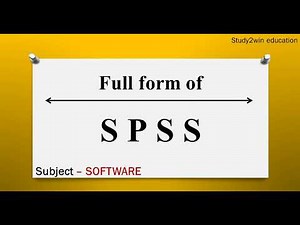 SPSS ka full form | Full form in English | Subject - SOFTWARE