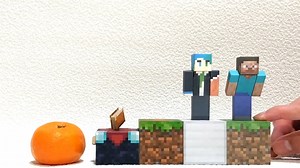 【紙マイクラ】手回しで動く! 連結ペーパークラフト