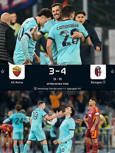 AS Roma vs Bologna (Aggregate 4-5) #football #asroma #seriea #bologna #europeleague