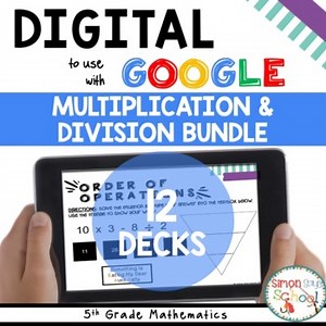 5th Grade DIGITAL Multiplication and Division Google™ Task Cards Bundle