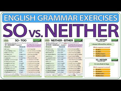 SO vs. NEITHER | English Grammar Exercises | Learn English SO and NEITHER practice