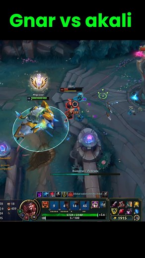Mega Gnar vs akali #leagueofmemes #LoLChallenge #leagueoflegendsplays #LeagueOfLegendsLATAM | Amorenlol2.0