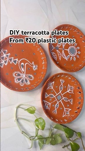 From ₹20 Plastic Plate to Terracotta Wall Art /wall decor ideas/homed decor#shorts #diy #walldecor
