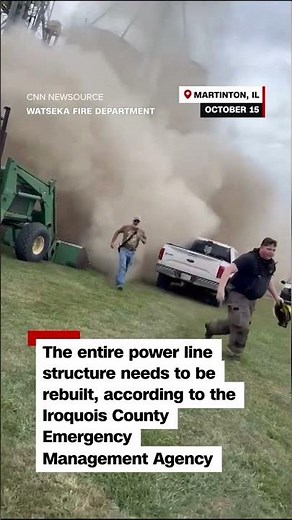 Workers flee massive grain bin collapse in Illinois