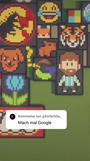 Google Logo pixel art #minecraft #pixelart #gaming #shorts #short