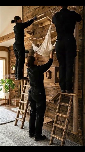 Ultimate Cat Wall Playground | Wooden Cat Wall Design Ideas