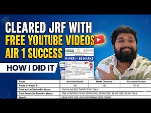 How I Got AIR 1 in UGC NET JRF with FREE Youtube Videos | Last 15 Days Tips and Tricks@KumarBharat