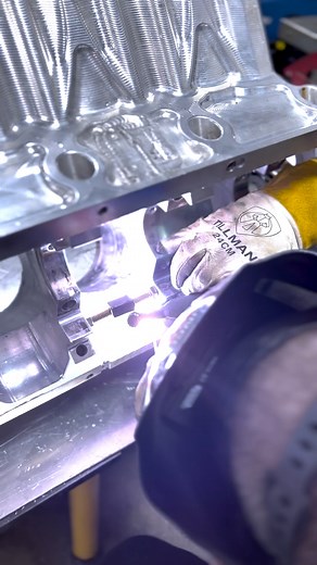 At 4,000hp, a rod can go through the engine block quickly! Every area of the block gets addressed during our repair. Details and a strong weld foundation are the keys to a successful block repair. | Noonan Race Engineering