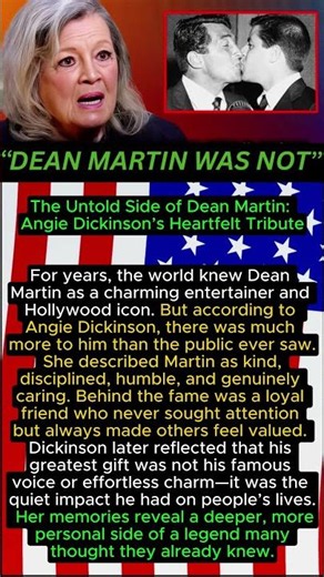 The Untold Side of Dean Martin: Angie Dickinson’s Heartfelt Tribute