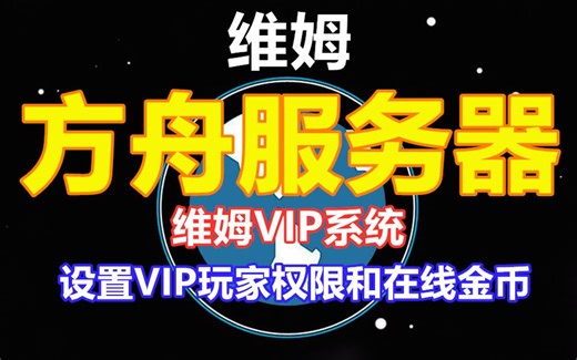 维姆方舟服务器-VIP系统篇-如何设置VIP玩家权限和在线金币教程
