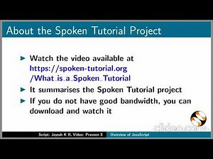 Spoken Tutorials : JavaScript (All 18 videos in 1)