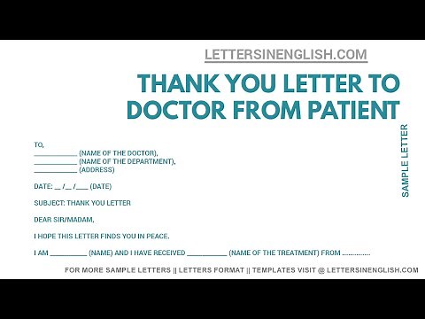 Thank You Letter to Doctor By Patient – Thank You Letter Format | Letters in English