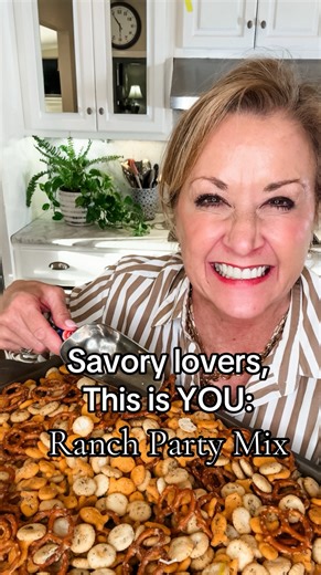 Sherri Goggin on Instagram: "Savory snack lovers, this one’s for you 🥨✨ This Ranch Party Mix is easy to make, and fun to serve or share! Perfect for tailgate 🏈, work pals or a little neighborly love! 💕 Comment ‘RANCH’ and I’ll DM you the recipe card. #easyrecipes #ranchpartymix #savorysnacks #tailgate #hostessgift #homemadegifts #giftable #snackmix #homemadesnacks"