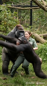 45K views · 202 reactions | Gorilla saves zookeeper from an aggressive chimp #gorilla #zoo #chimp #wildanimals #chimpanzee | Viral Gems | Facebook