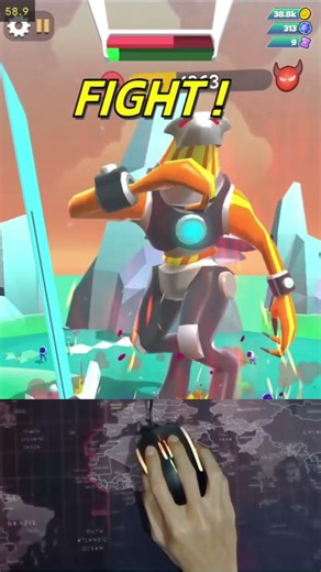 ALIEN INVASION! 👽 Encountering The New Stronger Boss: FREGATE! (Mechangelion Robot Fighting SHORTS)