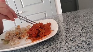 Eat With Me (No Talking) - Eating Chicken Fried Rice and Pork  * 치킨 볶음밥과 돼지고기