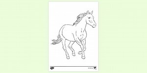 Running Horse Colouring Sheet