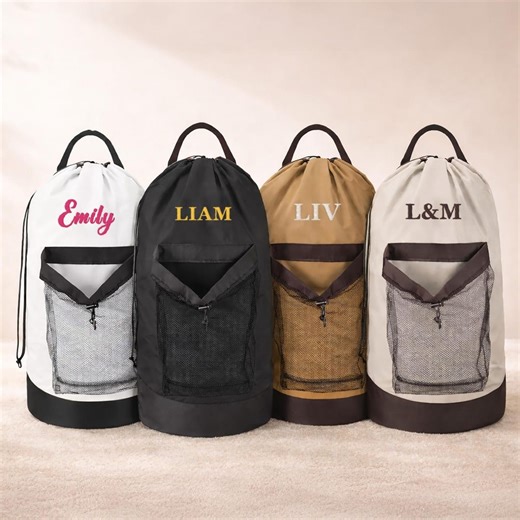 Monogram Laundry Bag Backpack, Personalized Laundry Bag With Initials, College Dorm Laundry Backpack, Graduation Gift for Students - Etsy
