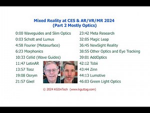 Mixed Reality at CES and AR/VR/MR 2024 (Part 2 Optics Companies)