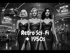 Retro Futuristic Elegance ✦ 1950s Sci Fi in Black & White