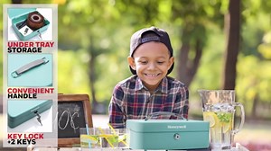 Honeywell Steel Security Box Safe with Key Lock, Black