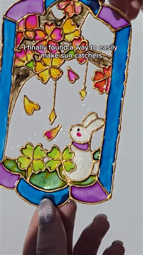 Saint Valent | Glass Artist on Instagram: "🌸 Tutorial for Spring Sun Catchers (renter-friendly edition) using Vitrail Glass Paint @Pebeo__usa #ad ☺️🎨 I know window clings have been super popular for privacy + adding a pop of color to a space 🏡 That’s when I realized you can make your own!! 👀🖊️ They sell clear static clings, and I have a hunch that combined with Vitrail Glass Paint you can make your own sun catchers that can be easily removed and reused! 🌈✨ This would be such a fun activity