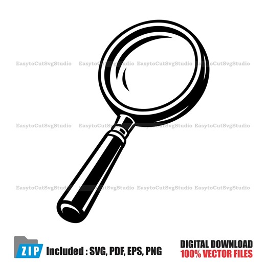 Magnifying Glass Vector SVG: Search Zoom Icon Illustration Design (digital Download) - Etsy