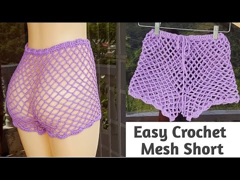 CROCHET MESH SHORTS / Crochet Bikini Cover up Pant #crochetshort