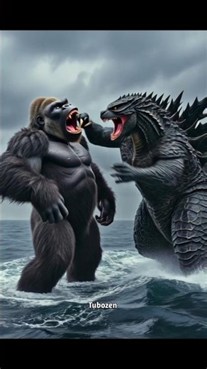 King Kong vs Godzilla Fighting in the Ocean