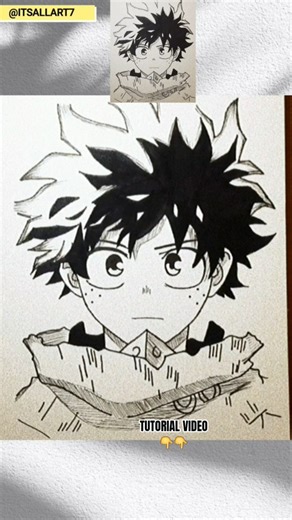 how to draw midoriya from my hero academia #drawing #drawingtutorial #anime