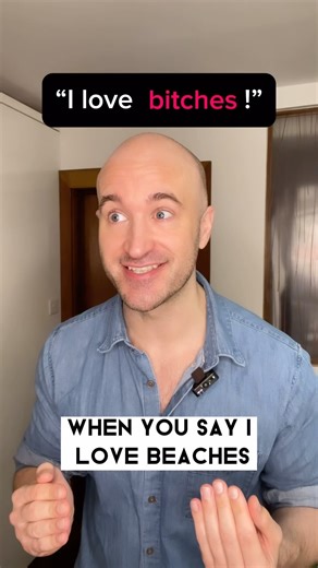 Two English pronunciation tips for how to pronounce beach and b*tch correctly in English! Can you do it now? #englishpronunciation #pronunciationtips #learnenglish | Learn English with Papa Teach Me