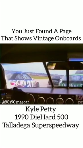 2.9K reactions · 164 shares | Onboard footage of Kyle Petty at Talladega in 1990! Follow me on Instagram!: @80s90snascar #nascar #winstoncupseries #kylepetty #talladega #talladegasuperspeedway #the90s #thenineties #racing #stockcar #nascarcupseries #nascarhistory #throwback #onboard #dashcam #nascaronboards | Christian Wilson | Facebook