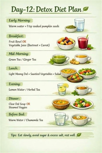 Day-12 Detox Diet Plan Weight Loss | Diet Plan | Meal Plan