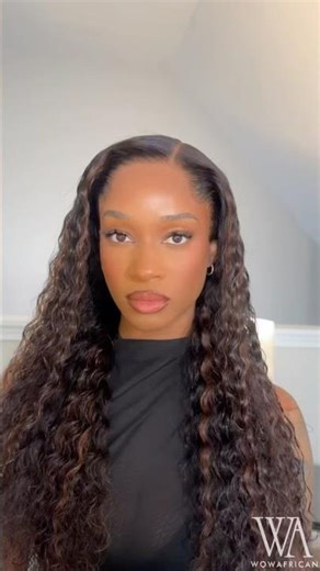 The Best Loose Deep Wave with subtle auburn highlights?!?🤩 #gluelesswigs #wowafricanwig