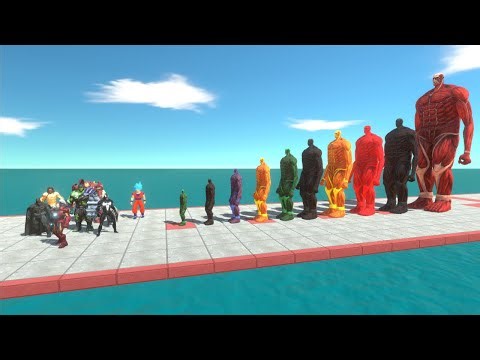 AVENGER & DC VS 10 Levels of Rainbow Colossal Titan – Ultimate Size Comparison – ARBS