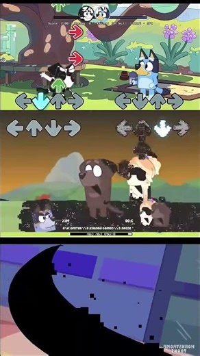 FNF Showdown: Battling a Corrupted Bluey in Mobile Mayhem! #fnf #bluey