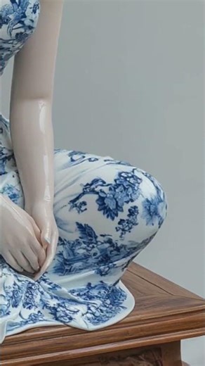 Ancient Beauty: Colored Porcelain Lady - Discover the Magic of Qinghua Porcelain