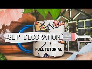 Creating Illustrated Pottery with Colored Clay Slip | FULL HOUR LONG CLASS